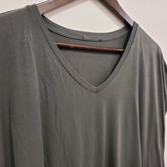 Eileen Fisher Womens Short Sleeve Tencel T Shirt Size XL Gray Neutral Minimalist - Picture 2 of 11